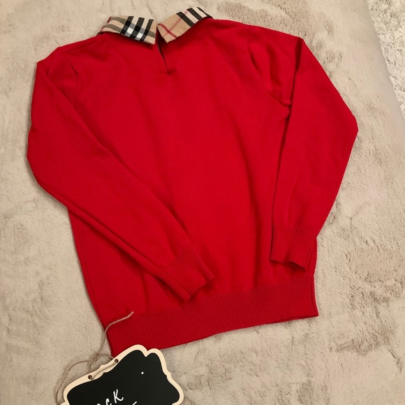 Burberry Red XS Sweater Preppy Timeless Classic Scandi Girl Cottagecore Normcore - Picture 5 of 6